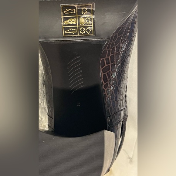 🤎NEW WITH BOX & dust bag Paige chocolate leather, croc-stamped boot 🐿️ - Picture 12 of 17